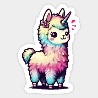 Kawaii rainbow llamacorn unicorn llama Sticker